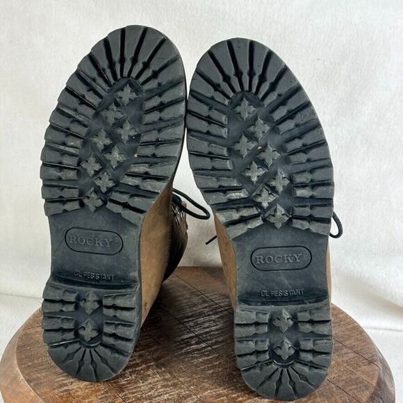 Rocky Boots 8" Mens 9.5 MW Brown Waterproof Insulated Work Thinsulate RB918 - Picture 9 of 12